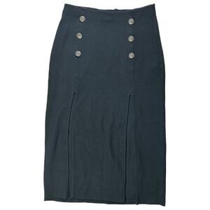 NWT Anthropologie Maeve Sz 6 Dual Slit Midi Skirt Navy Blue Sailor Whimsy goth